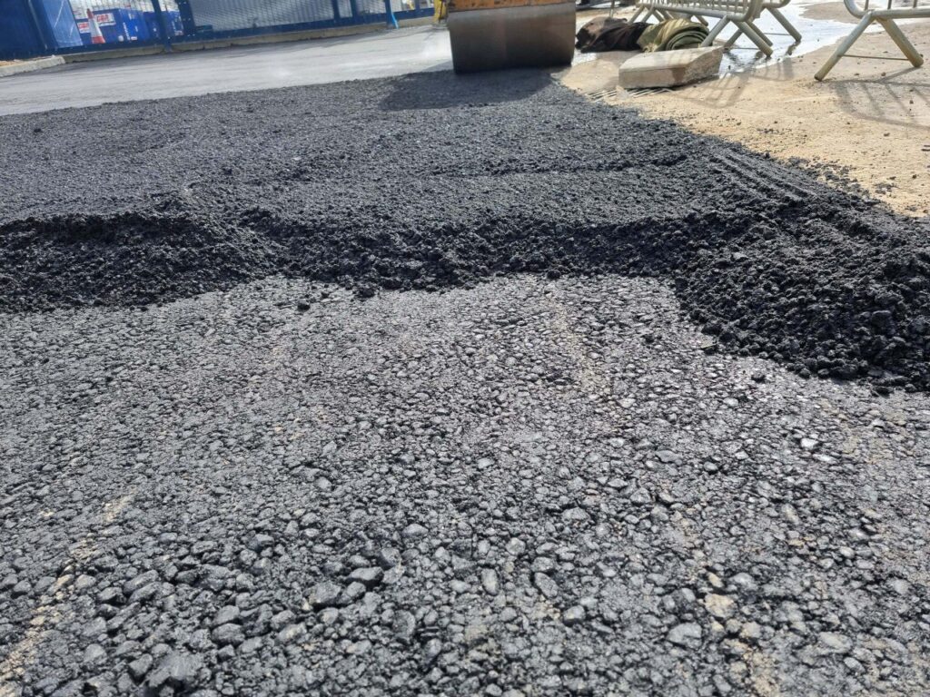 This is tarmac being laid by Eastbourne Driveways