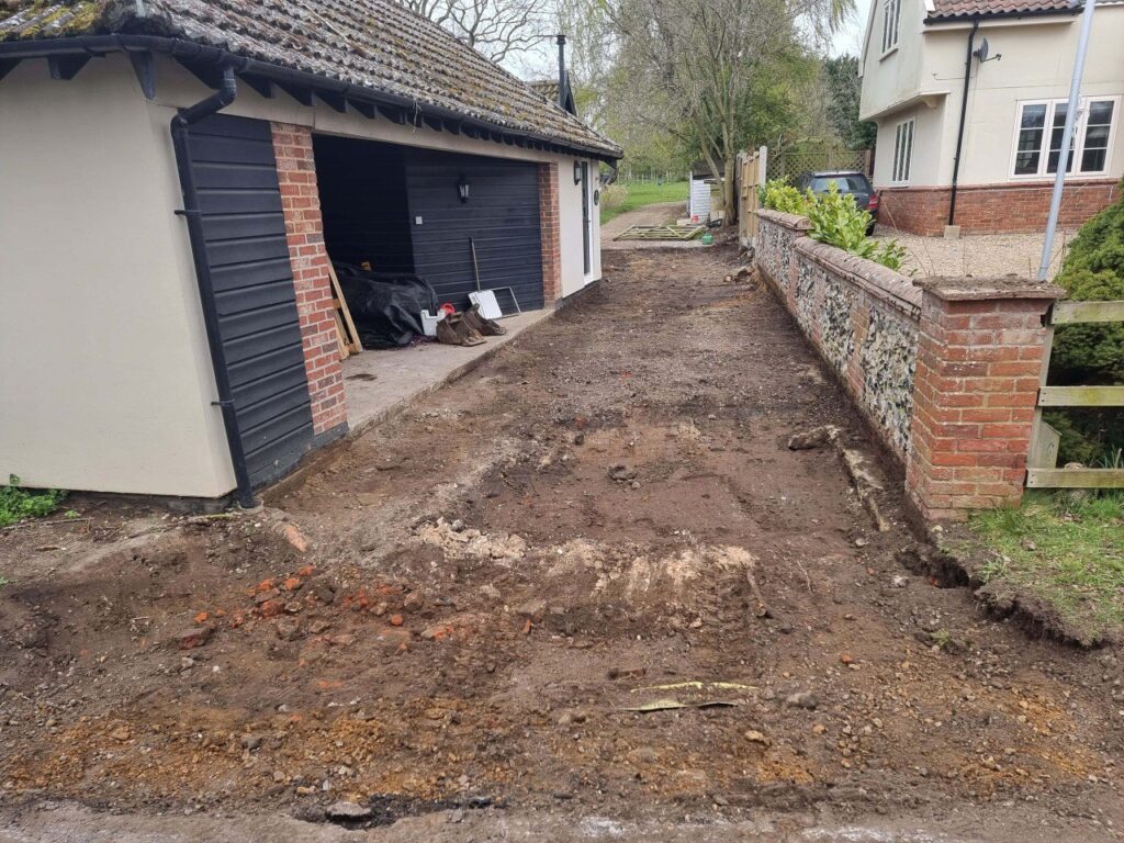 This is a tarmac driveway that is in the process of being dug out and installed by Eastbourne Driveways